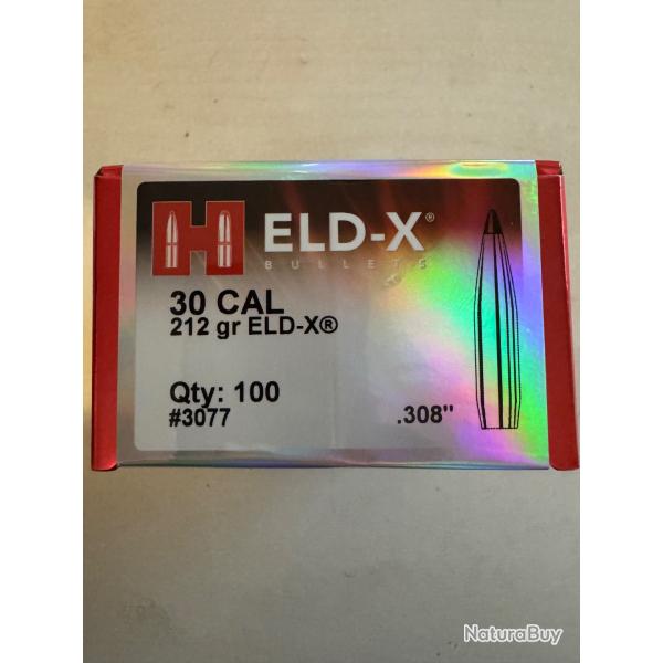 Ogives HORNADY ELD-X 212 grains cal.30