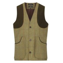 Gilet Derby Tweed Walker & Hawkes Berston &agrave; carreaux vert L