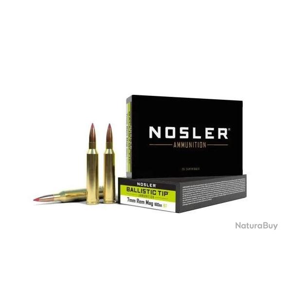 Balles NOSLER 7mm rem mag Ballistic Tip 160gr 10.4g par 60