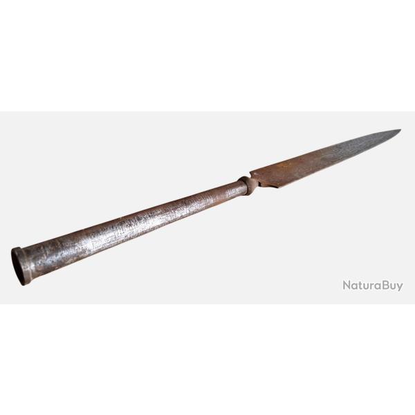 Militaria ancien fer de lance Soudan Mahdiste / Derviche XIXe � Gravures talismaniques