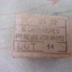 boite  de  cartouches de revolver 1892 Mas