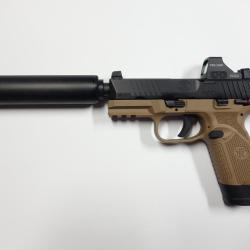 Pistolet FN HERSTAL FN 502 Tactical Bi-Tone Black/FDE - 22Lr  + holosun HS407K  plus A-TEC wave