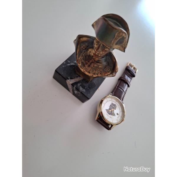 Lot de une Montre � l'effigie de Napol�on et une petite statue sur marbre