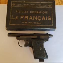 pistolet "Le Fran&ccedil;ais" Type POLICEMAN" cal.6.35...&eacute;tat NEUF.