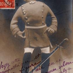 Carte postale ancienne - Soldat allemand avec casque &agrave; pointe -N&deg;87239