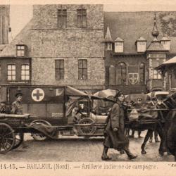 Carte Postale Ancienne - Artillerie Indienne de Campagne, Bailleul (Nord) - -N&deg;87241