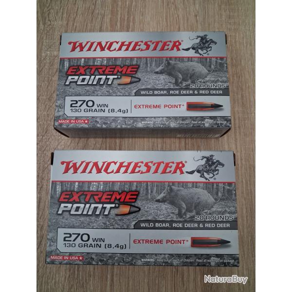 Livraison offerte ! Deux bo�tes de 270Win Extreme Point 130gr