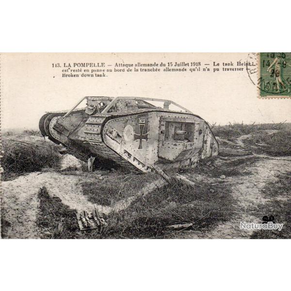 Carte Postale La Pompelle Attaque Allemande 15 Juillet 1918 Tank Heinz -N�8750