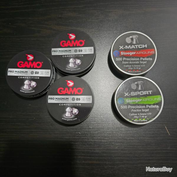 Lot de cible, plombs et lunette de protection
