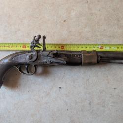 Pistolet &agrave; silex d'officier / de voyage � Sign&eacute; BRANDER � XVIIIe/XIXe si&egrave;cle � Complet