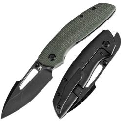 Couteau Kansept Link Lame Acier CPM-20CV Manche Micarta Titane Vert Frame Lock K1068A1