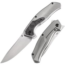 Couteau Kansept Hav&oslash;rn Lame Acier CPM-S35VN Manche Titane Carbone Rose Frame Lock K1069A2