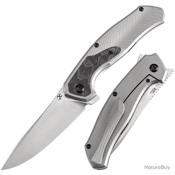 Couteau Kansept Hav�rn Lame Acier CPM-S35VN Manche Titane Carbone Rose Frame Lock K1069A2