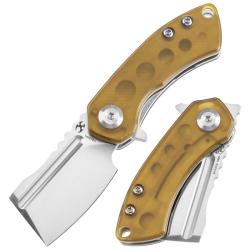 Couteau Kansept Mini Korvid Lame Acier CPM-S35VN Manche PEI Ambr&eacute; Liner Lock K3030P1