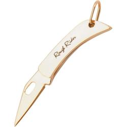 Lot de 3 Couteau Pliant Rough Rider Mini Folder Lame Acier Inoxydable Manche Inox Dor&eacute; Slip Joint