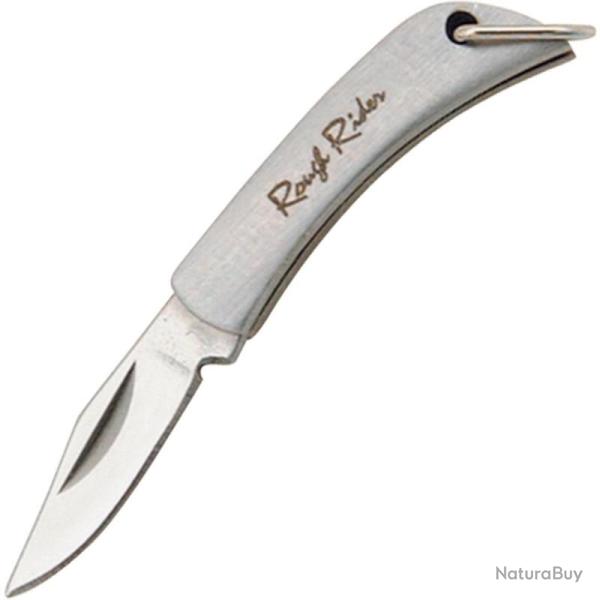 Lot de 5 Couteau Pliant Rough Rider Mini Folder Lame Acier Inox Manche Inox 2Cr13 Argent Slip Joint
