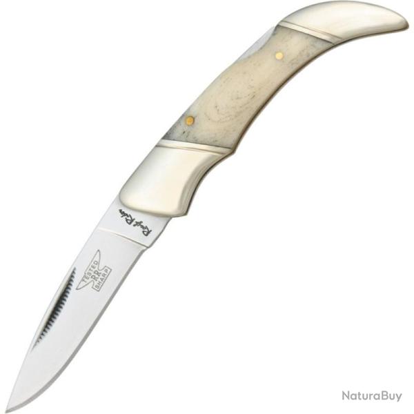 Couteau Pliant Rough Rider Small Lockback Lame Acier Inoxydable Manche Os Blanc RR137