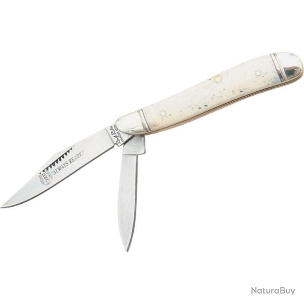 Couteau Pliant Rough Rider Peanut Lame Acier Inoxydable Manche Os Blanc Slip Joint RR112