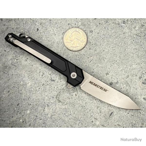 Couteau Pliant Sharps Bros Mini Meanstreak Lame Acier D2 Manche G10 Noir Linerlock Made In USA