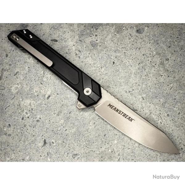 Couteau Pliant Sharps Bros Meanstreak Lame Acier D2 Manche G10 Noir Linerlock Made In USA SBKF010