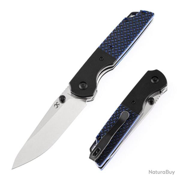 Couteau Kansept Warrior Lame Acier D2 Manche G10 Noir Bleu Liner Lock KT1005S1