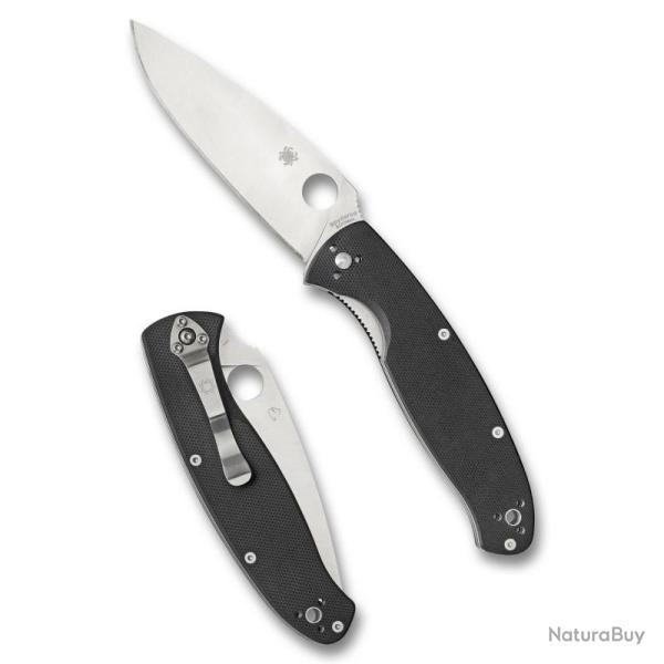 Couteau Spyderco Resilience Lame Acier 8Cr13MoV Manche G10 Noir Liner Lock SC142GP
