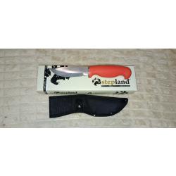 COUTEAU STEPLAND MANCHE GOMME ORANGE ACIER 420