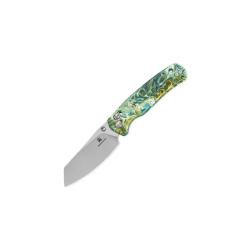Couteau Bestechman Cicada's Wing Lame Acier 10Cr15MoV Manche R&eacute;sine Verte B-Lock BTKMK06P