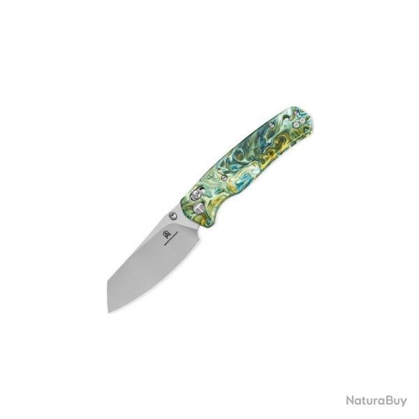 Couteau Bestechman Cicada's Wing Lame Acier 10Cr15MoV Manche R�sine Verte B-Lock BTKMK06P