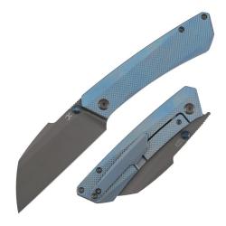 Couteau Kansept Contra Lame Acier S90V Manche Titane Bleu Frame Lock K1139A3