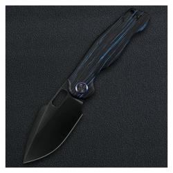 Couteau Kunwu Gringo Lame Acier Elmax Manche G-mascus Bleu Verta Lock KUNB712A24