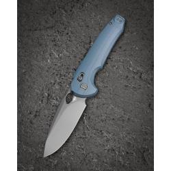 Couteau Bestech Noctar Lame Acier 14C28N Manche G10 Bleu Gris Crossbar Lock BTKG66E
