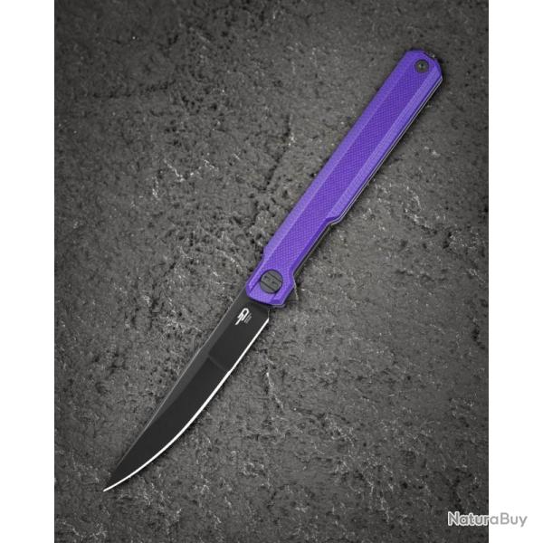 Couteau Bestech Duoz Lame Acier 14C28N Manche G10 Violet Liner Lock BTKG65E