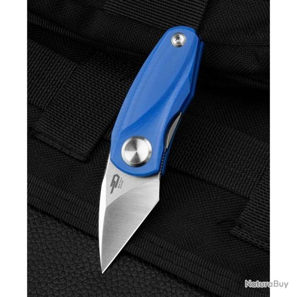 Couteau Bestech Tulip Lame Acier 14C28N Manche G10 Bleu Liner Lock BTKG38D