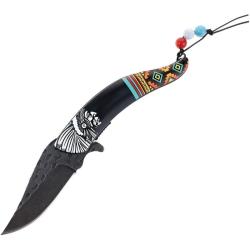 Couteau Pliant S-TEC Chief Lame Inox Manche Synth&eacute;tique Noir Linerlock A/O STT27026BK