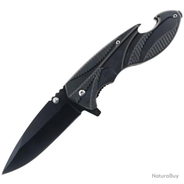 Couteau Pliant S-TEC T27014 Lame Inox Manche ABS Noir Linerlock A/O STT27014BK