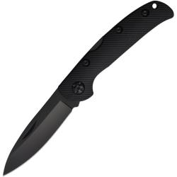 Couteau Pliant S-TEC T20320 Lame Inox Manche Synth&eacute;tique Noir Lockback STT20320BK