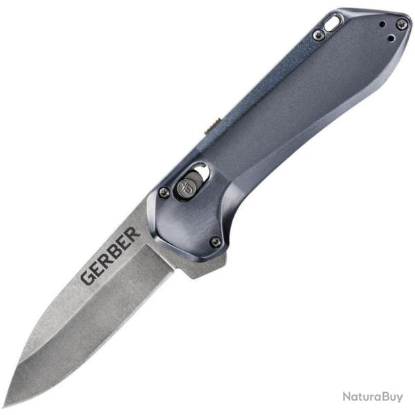 Couteau Gerber Highbrow Compact Lame Acier 7Cr17MoV Manche Aluminium Anodis� Bleu Pivot Lock G3511