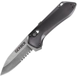 Couteau Gerber Highbrow Compact Lame Acier 7Cr17MoV Manche Aluminium Anodis&eacute; Gris Pivot Lock G3509