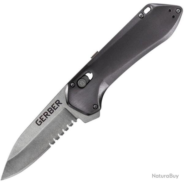 Couteau Gerber Highbrow Compact Lame Acier 7Cr17MoV Manche Aluminium Anodis� Gris Pivot Lock G3509