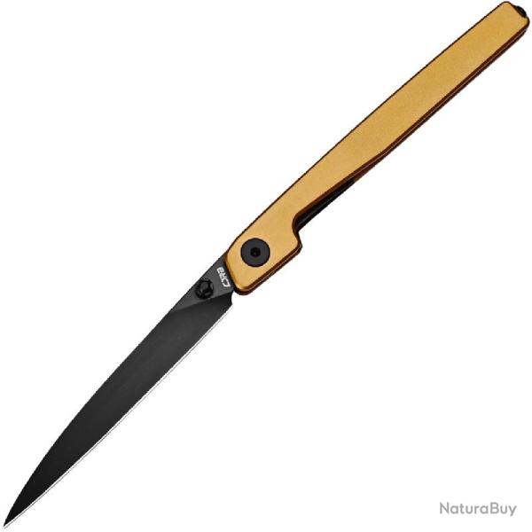 Couteau Pliant CJRB Lanky Lame Acier CPM S90V Manche Titane Dor� Linerlock J1965GGL
