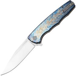 Couteau Pliant Ocaso Strategy Lame Acier CPM S35VN Manche Titane Bleu Anodis&eacute; Linerlock Ta&iuml;wan