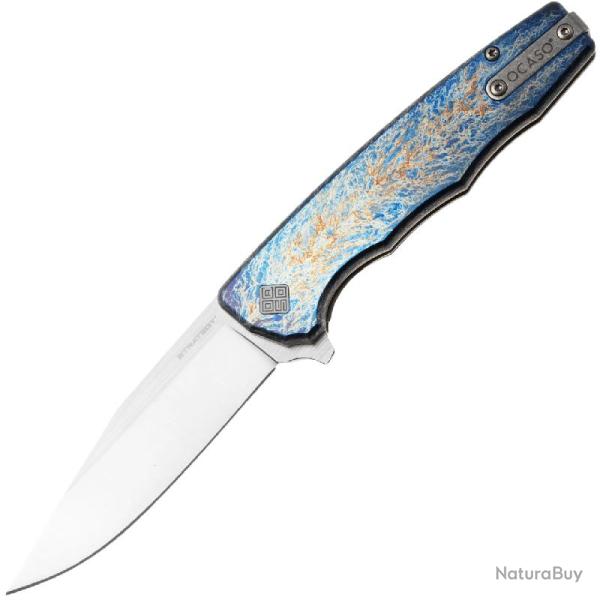 Couteau Pliant Ocaso Strategy Lame Acier CPM S35VN Manche Titane Bleu Anodis� Linerlock Ta�wan