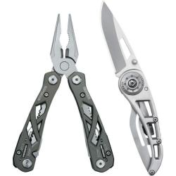 Couteau Pliant Gerber Ripstop I + Mini Suspension Manche Acier Inoxydable Argent Framelock G1078701