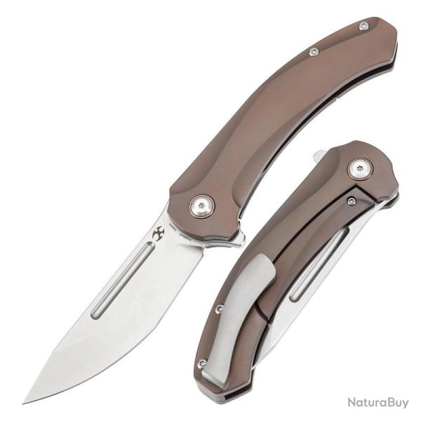 Couteau Kansept Hira Lame Acier CPM-S35VN Manche Titane Bronze Frame Lock K1090A2