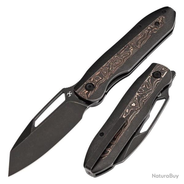 Couteau Kansept Thunderhead Lame Acier CPM-S35VN Manche Titane Carbone Cuivre Liner Lock K1106A1