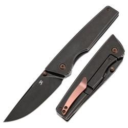 Couteau Kansept Chimera Lame Acier CPM-S35VN Manche Titane Noir Frame Lock K1096A3