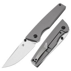 Couteau Kansept Chimera Lame Acier CPM-S35VN Manche Titane Gris Frame Lock K1096A4