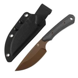 Couteau Fixe Kansept Flank Lame Acier D2 Manche Micarta Noir &Eacute;tui Kydex KG006A3