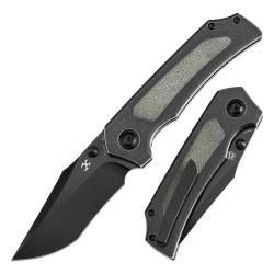 Couteau Kansept Fermi Lame Acier CPM-20CV Manche Titane Micarta Vert Liner Lock K1122A1